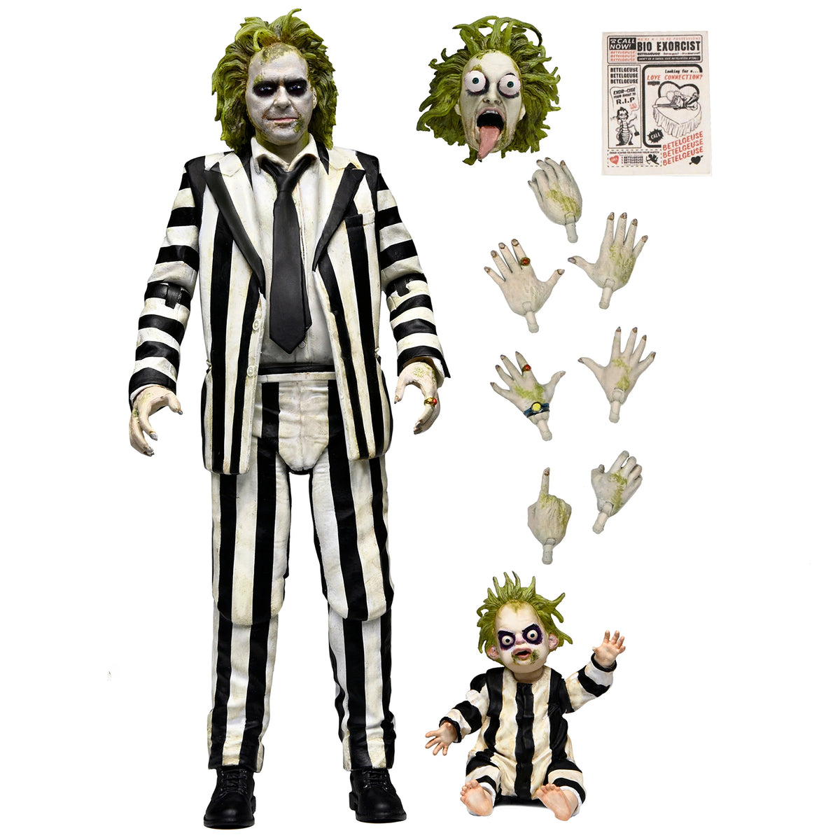 NECA Beetlejuice Ultimate Black / White Stripe Suit Beetlejuice Action Figure